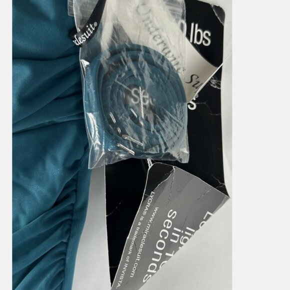 NWT Miraclesuit Blue Barcelona Strapless Swimsuit 12 Underwire Tummy Control - Picture 5 of 6